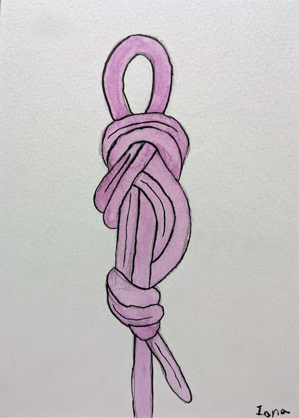 Watercolour on paper of a knot